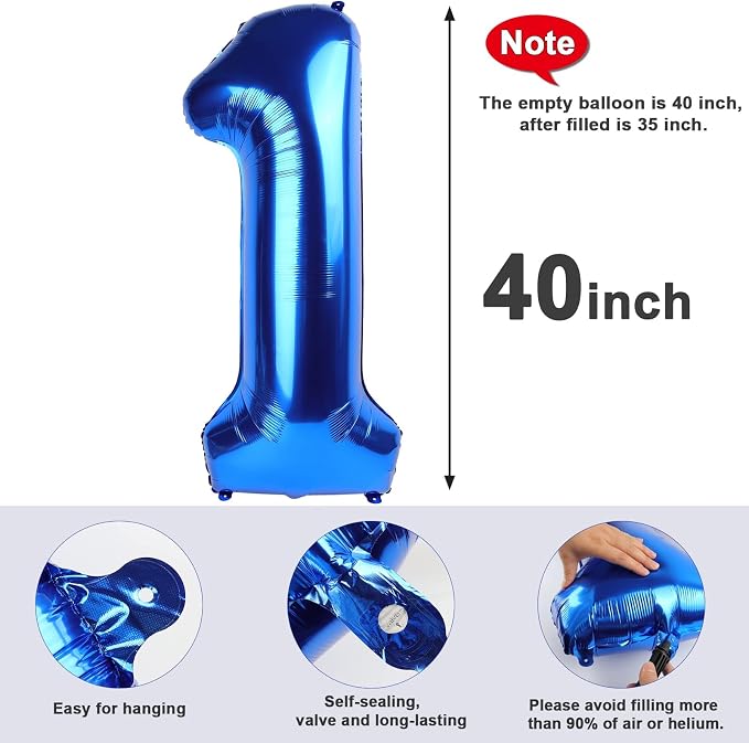 Number Balloons 40 Inch Dark Blue Number 14 - Image 5