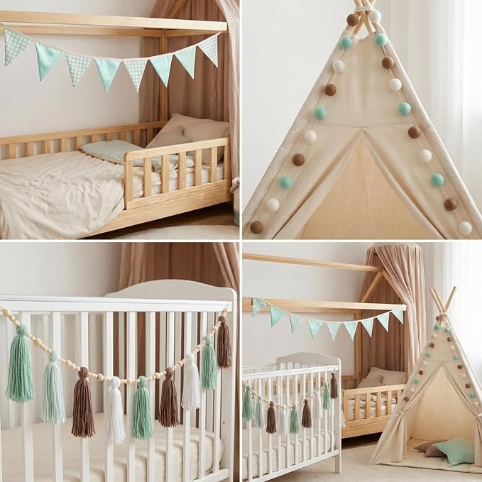 Hahafelt 4 Pcs Baby Shower Party Decoration Kit Pennant Bunting Banner Tassel - Image 4