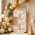 4FT Light Up Marquee Number 3 Warm White Light | Party Decor by Letsmakeitimpressive