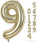 40 Inch Champagne Gold Foil Balloon Number 9, Large Self Inflating Light Gold by Lingqiang