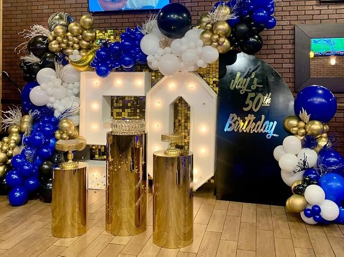 Royal Blue and Gold Balloon Arch Garland Kit 153pcs - Image 6