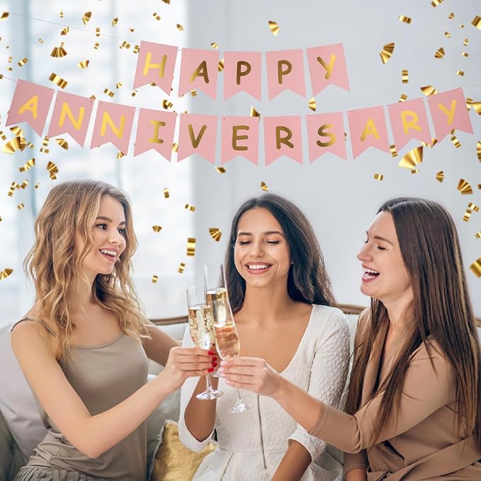 Happy Anniversary Banner Valentines Day Wedding Decorations Love Party and - Image 4