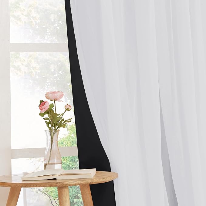 PONY DANCE 2 Layers Curtains Set, 2 Panels | Room Darkening Mix & Match Room - Image 5
