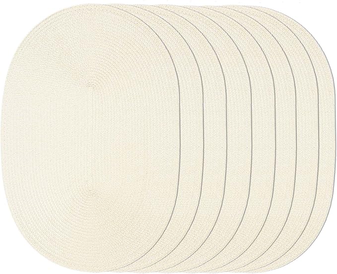 AHHFSMEI Placemats Set of 8 for Dining Table Washable Woven Non-Slip 18x12 - Image 2