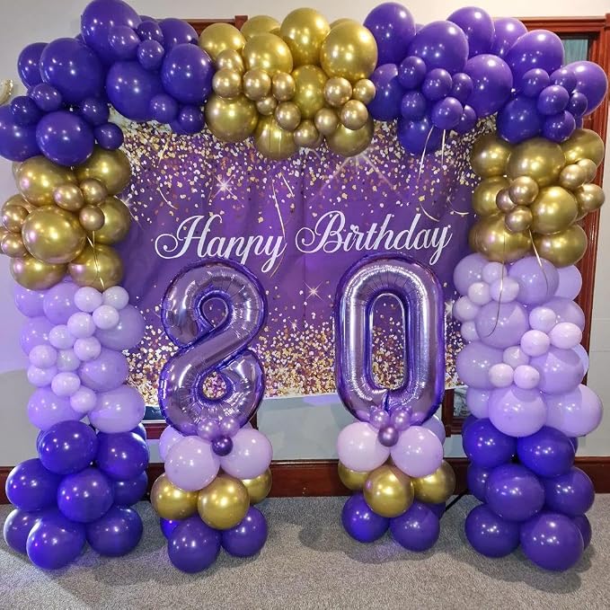 Purple and Gold Balloons Arch Kit - Image 5