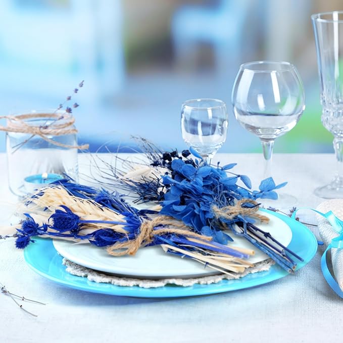 10/12/24/36 Pack Mini Dried Flowers for Vase Wedding Various Mini Bouquet Dried Small Wildflowers Natural Flowers Bulk for Crafts DIY Decor (12, Blue)