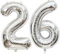 40 Inch Silver 26 Number Balloons Giant Jumbo Huge 26 or 62 Foil Mylar Helium by LHOAVWE