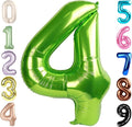4 Balloon Numbers, 40In Green Balloons by Mluchee