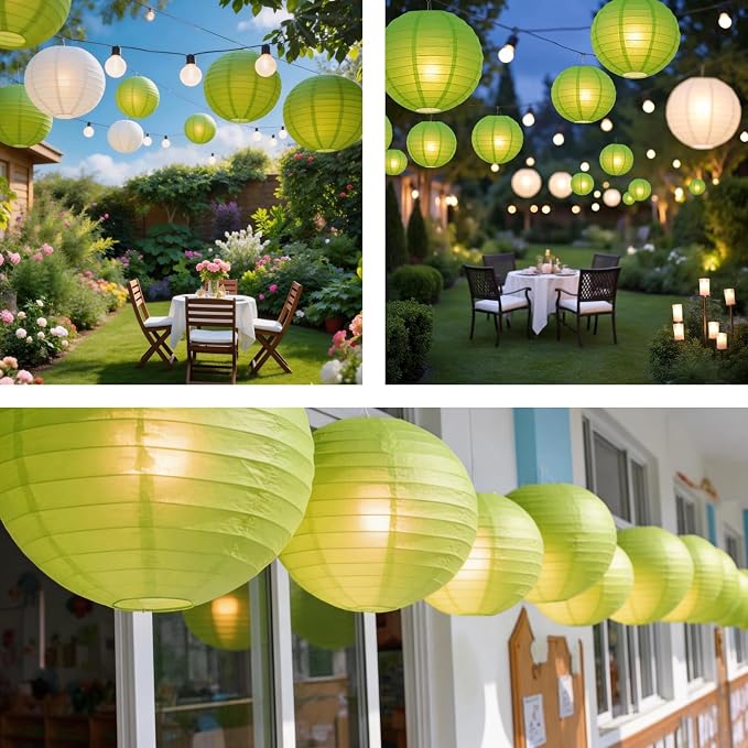 Green Chinese Paper Lanterns - Image 4