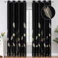 Black Blackout Curtains for Bedroom 84 Inches Long, Room Darkening Grommet by ESTELARTEXTILER