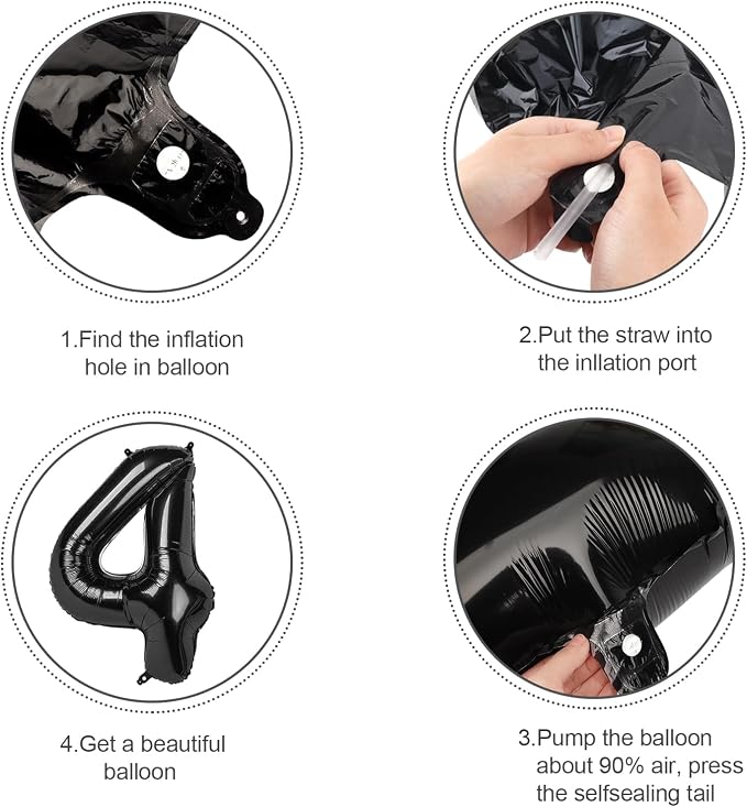 Numbers 19 Balloon 40Inch Black Balloons - Image 6