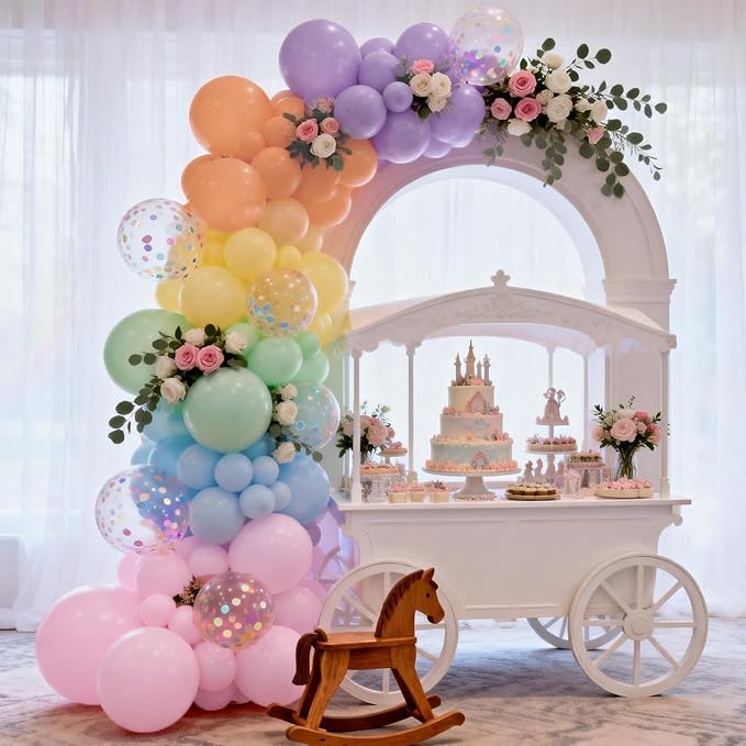 Pastel Balloon Arch Kit, Pastel Rainbow Balloon Arch Kit, Party Decor | Red - Image 6