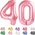 40 Balloons Number for 40th Birthday Decorations Women Men, Pearl Pink | 40In by Mluchee