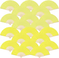FEPITO 20 Pieces Handheld Yellow Paper Fan Paper Folding Fans by FEPITO