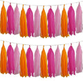 We Moment Pink Orange and Rose red Tassel Garland Banner Paper Tassels by We+Moment