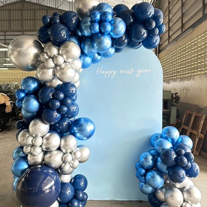 Awenztech Metallic Blue Balloons 12 inch, Chrome Blue Latex Balloons 50pcs - Image 6