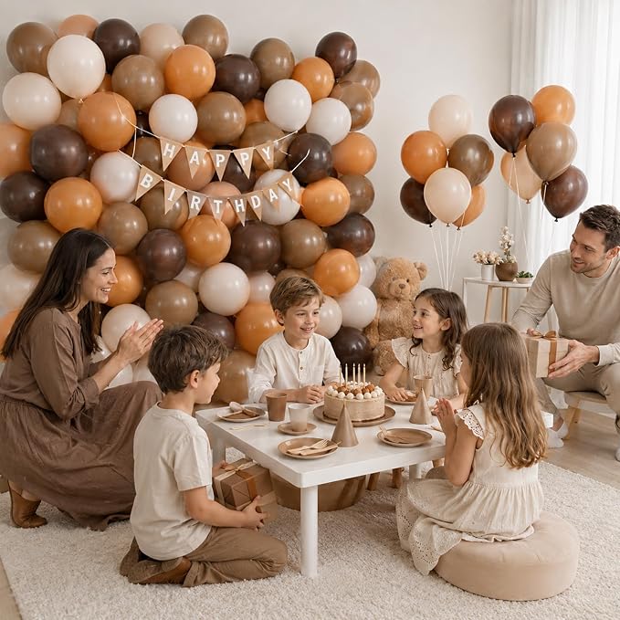 Brown Balloons Set Retro Coffee Khaki Brown Cream Balloons Neutral Mocha Cocoa - Image 2
