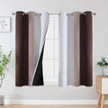 Brown and Greyish White Ombre Blackout Curtains 54 Inch Length 2 Panels by ESTELARTEXTILER