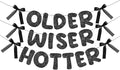 Fulmoon Pre Strung Glitter Older Wiser Hotter Banner Funny Satin Ribbon Bow by Fulmoon