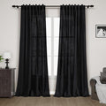 Black Linen Curtains 80 inches Long by Nanspring