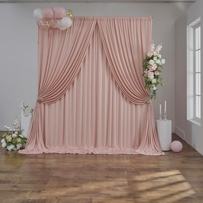 10 ft x 20 ft Dusty Pink Backdrop Curtains - Image 4