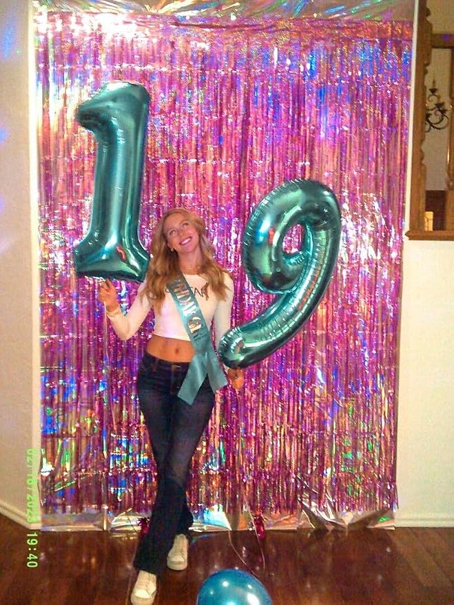 Teal Blue Number 9 Balloon 40 inch, Balloon numbers party supplies, deco photo - Image 4