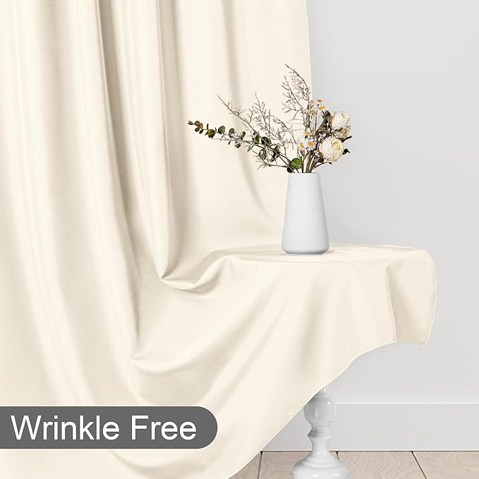 DWCN 10x8 FT Champagne Backdrop Curtains for Parties, Photography Backdrop Drapes with Rod Pockets for Wedding Decorations Stage Birthday Family Gatherings, 2 Panels 5ft x 8ft