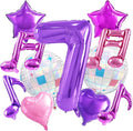 TONIFUL Girl‘s Purple Pink Music Themed 7th Birthday Decorations | 40 Inch by TONIFUL