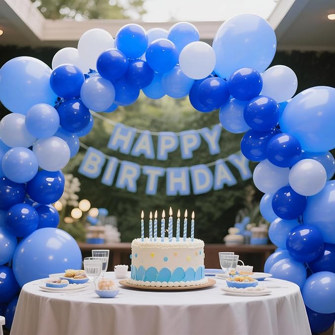 Blue Balloon 110pcs, 12 Inch Thickened Latex Party Balloons Helium Bright Color - Image 7