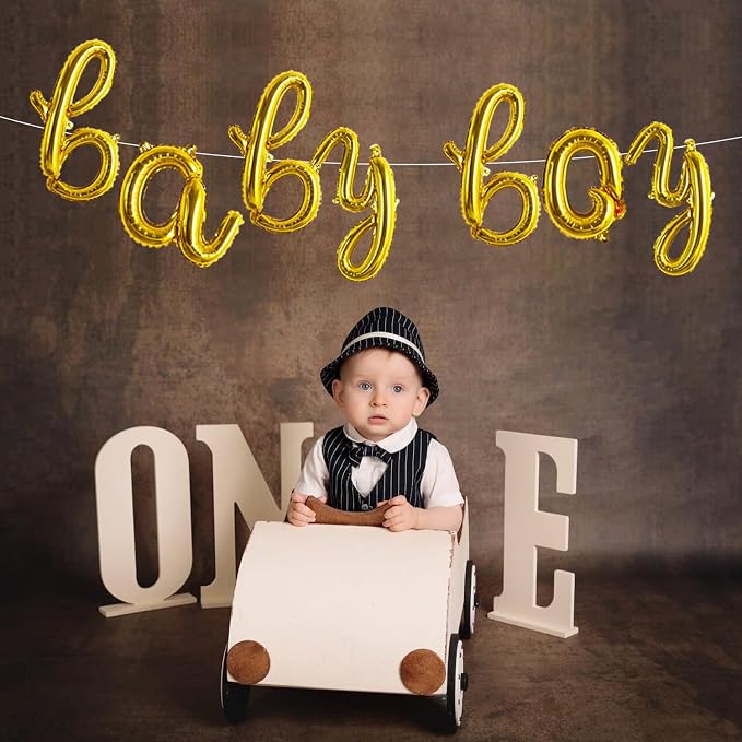 TONIFUL Cursive Gold Letter Balloon 2 Set 16Inch A-Z Custom Alphabet Banner | - Image 4