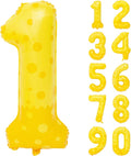 40in Yellow Polka Dot Number 1 Helium Foil Polyester Film Balloon Digital 1 | by Exquisitehighqualitypartydecorationstomeetyoureveryneed%EF%BC%81