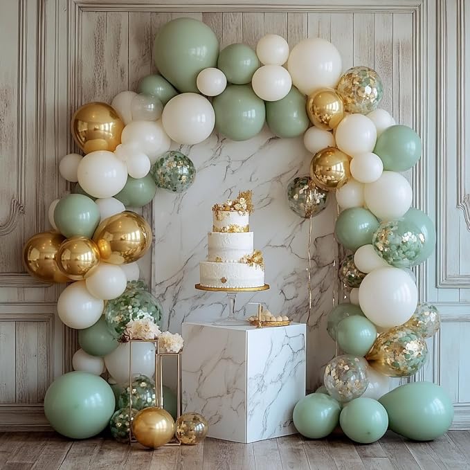 PartyWoo Sage Green Balloon Arch Kit 152pcs Different Sizes 18 12 10 5 Inch | - Image 6