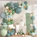 152Pcs Dusty Blue Sage Green Balloons Arch Kit Different Size | Mist Green Fog by OUDDYLIFE