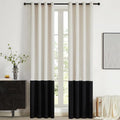 Modern Cream White Black Decorative Velvet Curtains 90 inches 2 Panels | Color by ModernShinyVelvetCurtains