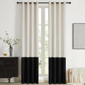 Modern Cream White Black Decorative Velvet Curtains 72 inches 2 Panels | Color by ModernShinyVelvetCurtains