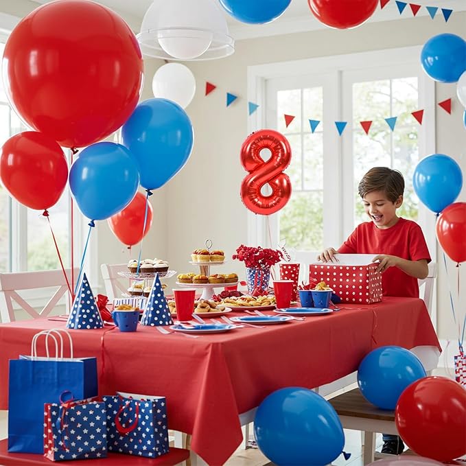 TONIFUL Number Balloon 16 Inch 10 Pcs Red 0-9 Birthday Number Balloons | Small - Image 3