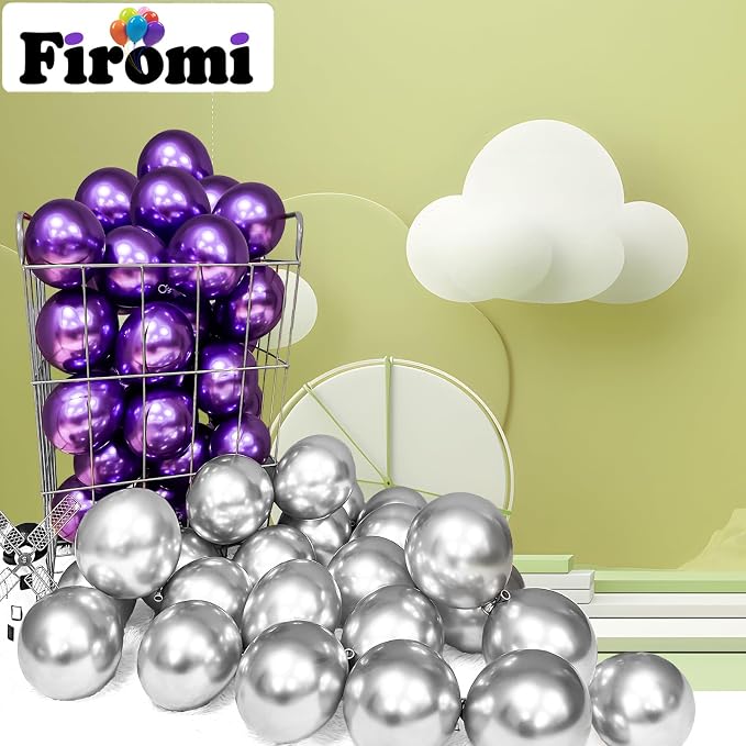 Firomi Metallic Chrome Silver Balloons 5-inch 100 Pack | Helium Small-Medium - Image 5