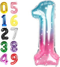 Number Balloons 40 Inch Pink Blue Purple 0 Balloon by Argthjy