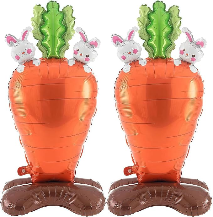 2Pcs Easter Carrot Balloons for Easter Decorations by Vsdski