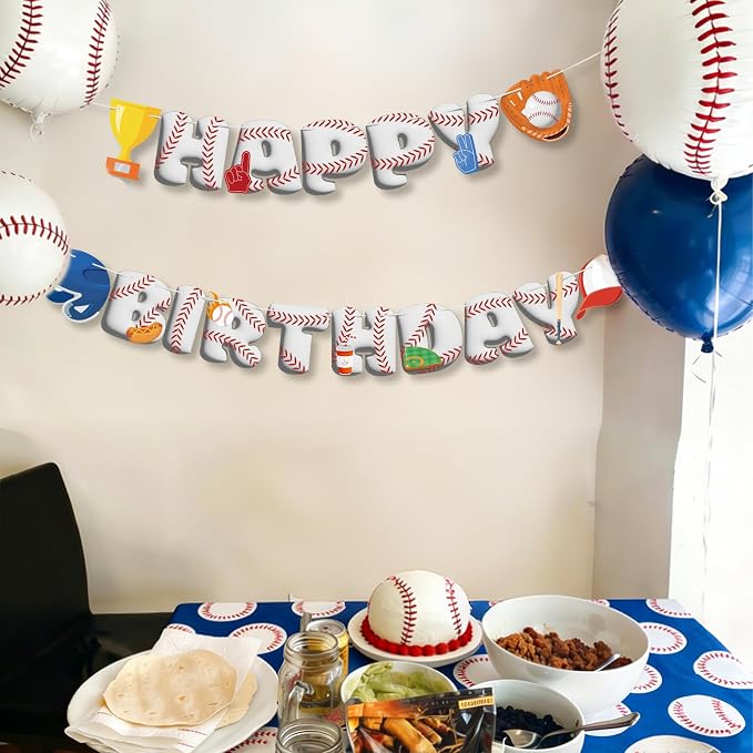 Baseball Birthday Decorations Baseball Happy Birthday Banner Sport Theme - Image 9