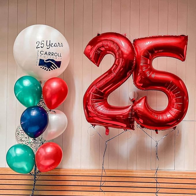 40 Inch Red 27 Balloons Giant Number 27 Balloons Red 27 Birthday Balloons 27th - Image 4