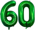 Dark Green 60 Number Balloons, 40 Inch Giant Number 60 Balloons Foil Mylar by Lovoir
