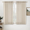 MIULEE Beige Linen Curtains 52x45 Inch Length by MIULEE
