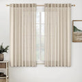 MIULEE Beige Linen Curtains 52x54 Inch Length by MIULEE