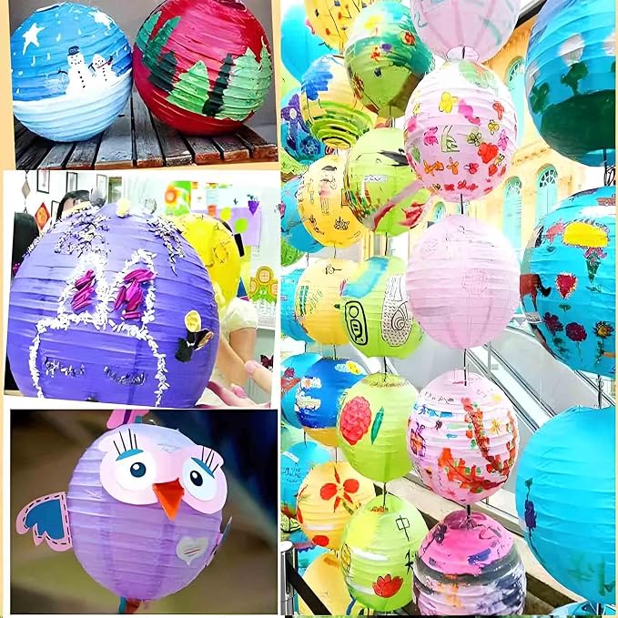 Dusty Sage Green Paper Lanterns 12Pcs Hanging Round Paper Lanterns Decorative - Image 6