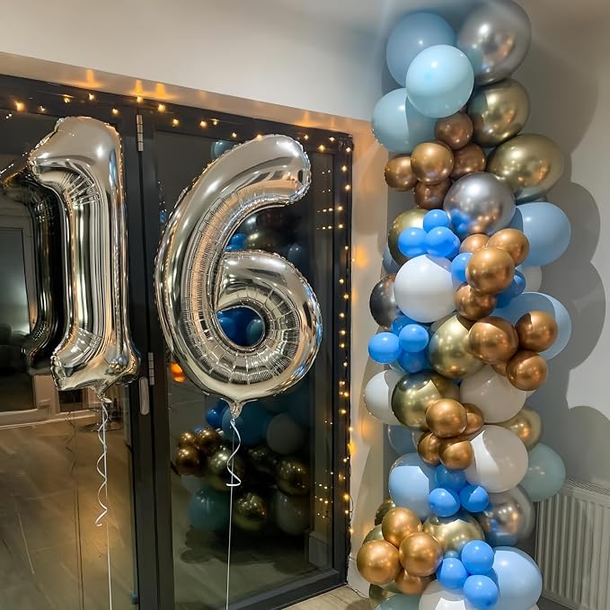 Silver 15 Balloon, 40 Inch Silver Number 15 Balloon Big Foil Mylar Helium - Image 2