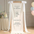 Personalized Baby in Bloom Baby Shower Fabric Welcome Sign Linen Backdrop 1 | by Unknown