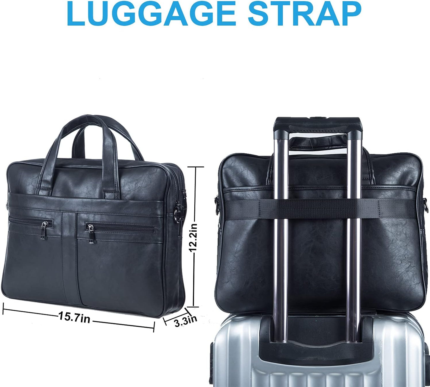 seyfocnia Men's Leather Messenger Bag, Laptop Briefcase Business Satchel Computer