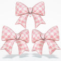 Pink Plaid Bow Balloons, 38 Inch Pink Giant Gingham Checkered Bowknot Foil by Togvu