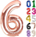 6 Balloon - Rose Gold Birthday Number Balloons, 40 Inch Party Decorations | by ALPHADELTAPI